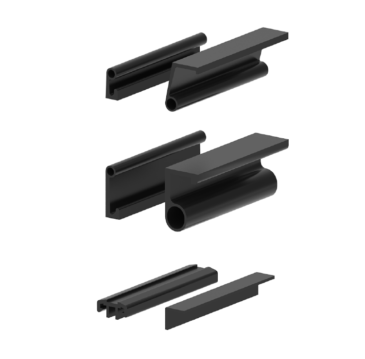 Sliding door gaskets and fixing strips for cold room doors