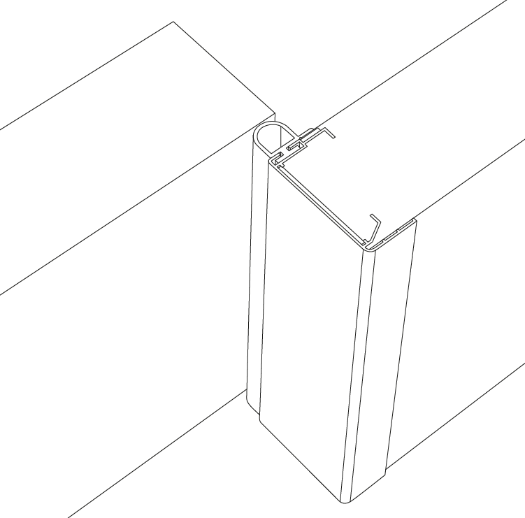 Profili in alluminio per porte di celle frigorifere schiumate wireframe