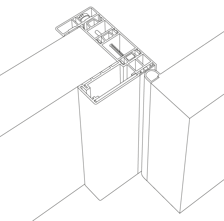 Wall frame PVC profiles for cold room doors wireframe