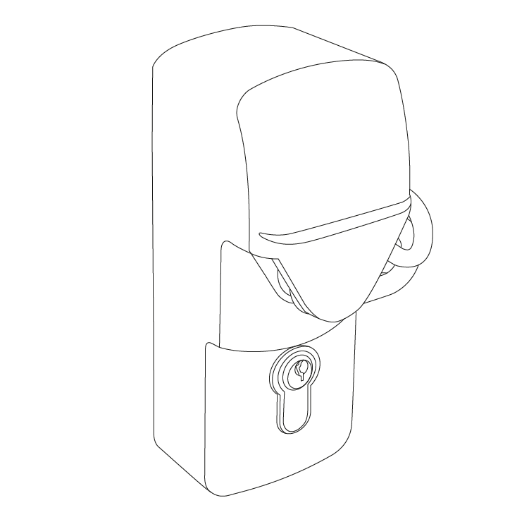 Sliding door lock series 9700HP for cold room doors wireframe