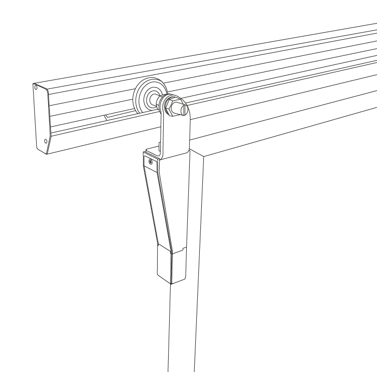 Sistema scorrevole serie SE12 per porte scorrevoli di celle frigorifere wireframe