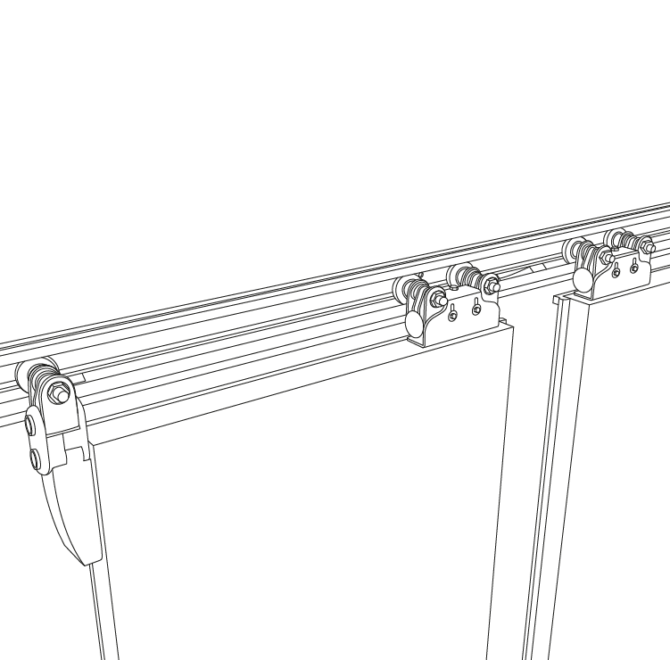 Sistema scorrevole serie SM20 D WT per porte di celle frigorifere wireframe