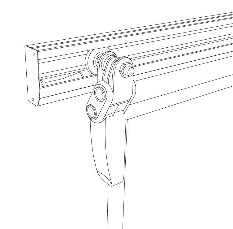 Sliding system SM20 WP for cold room doors wireframe