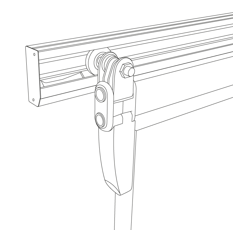 Sistema scorrevole serie SM20WT per porte di celle frigorifere wireframe