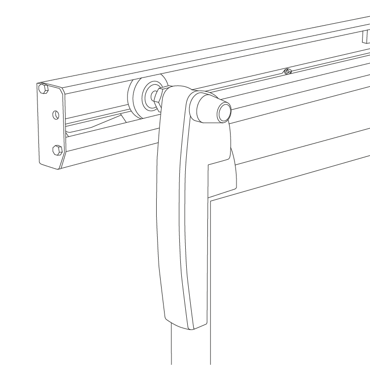 Sliding system SM20 X for cold room doors wireframe